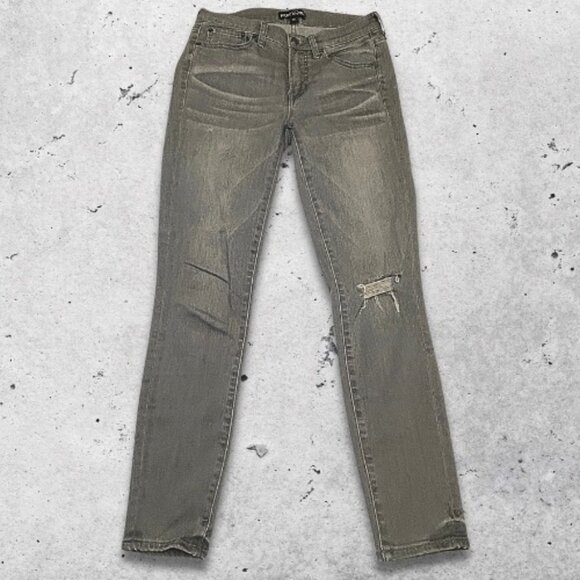 J.Crew Mercantile Skinny Jeans Mid-Rise Fit Stretchy Distressed Denim Grey‎ W 27 - Picture 1 of 10